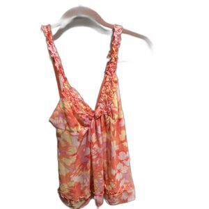 Lingerie small S slip top floral rose floral soft colors Ambrielle